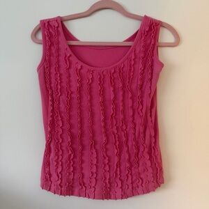 Pink Ruffled Sleeveless Top